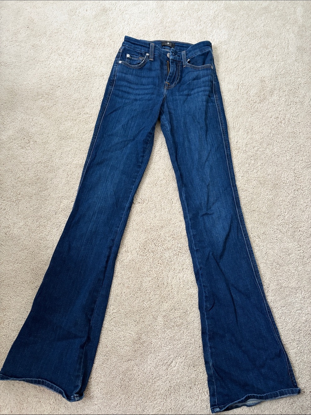 7 For All Mankind Dark Blue Flare Jeans